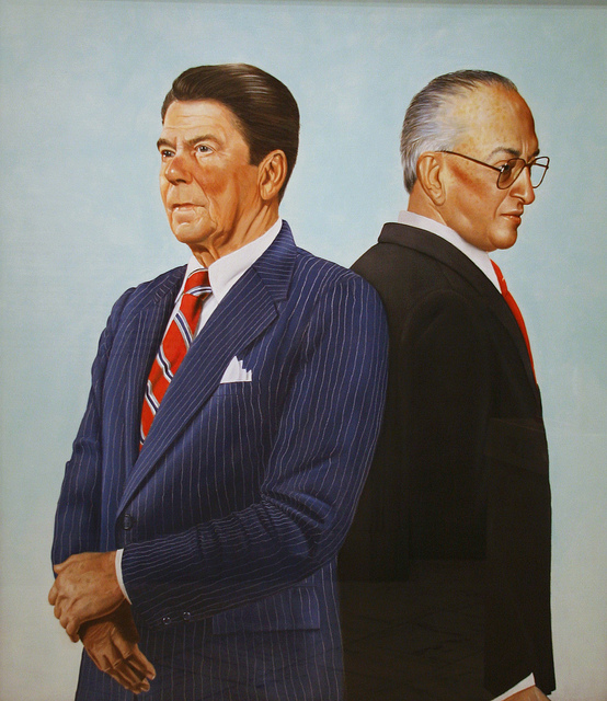 Ronald Reagan e Yuri Andropov, dipinto di Alfred Leslie, 1983